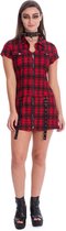 Banned Korte jurk -XS- TARTAN NIGHT ZIP Rood