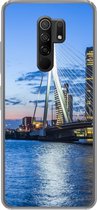 Geschikt voor Xiaomi Redmi 9 hoesje - Rotterdam - Water - Skyline - Siliconen Telefoonhoesje