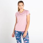 Het Dare2B Corral T-shirt met korte mouwen - dames - Q-Wic - lichtgewicht - Roze
