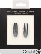 Magnetic Nipple Clamps - Sensual Cylinder - Grey - Bondage Toys grey