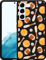 Galaxy S22 Hoesje Zwart American Sports - Designed by Cazy