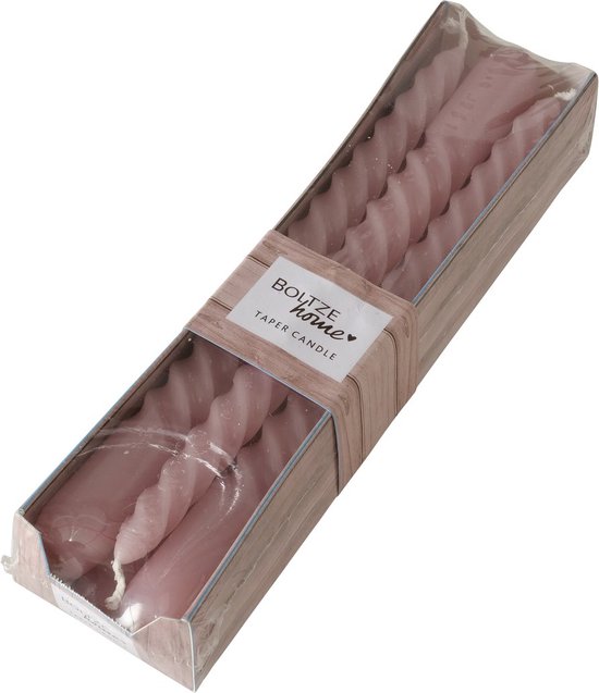 Boltze Home Bougies Twisto boîte a 6 pc rose clair