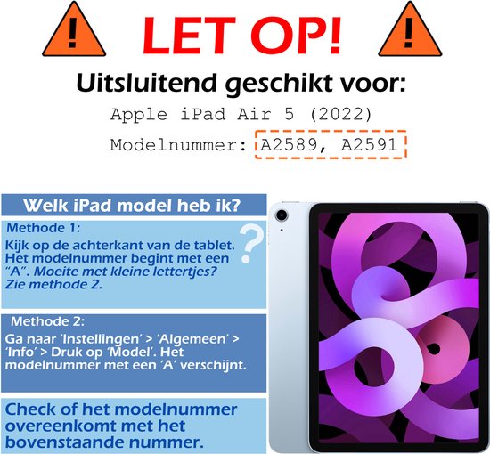 Hoes Geschikt voor iPad Air 2022 Hoes Bumper Kindvriendelijk Kids Case Kinderhoes Met Screenprotector - Hoesje Geschikt voor iPad Air 5 2022 Hoesje Shockproof Cover Hoes - Oranje