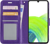 Hoes Geschikt voor Samsung A33 Hoesje Book Case Hoes Flip Cover Wallet Bookcase - Paars