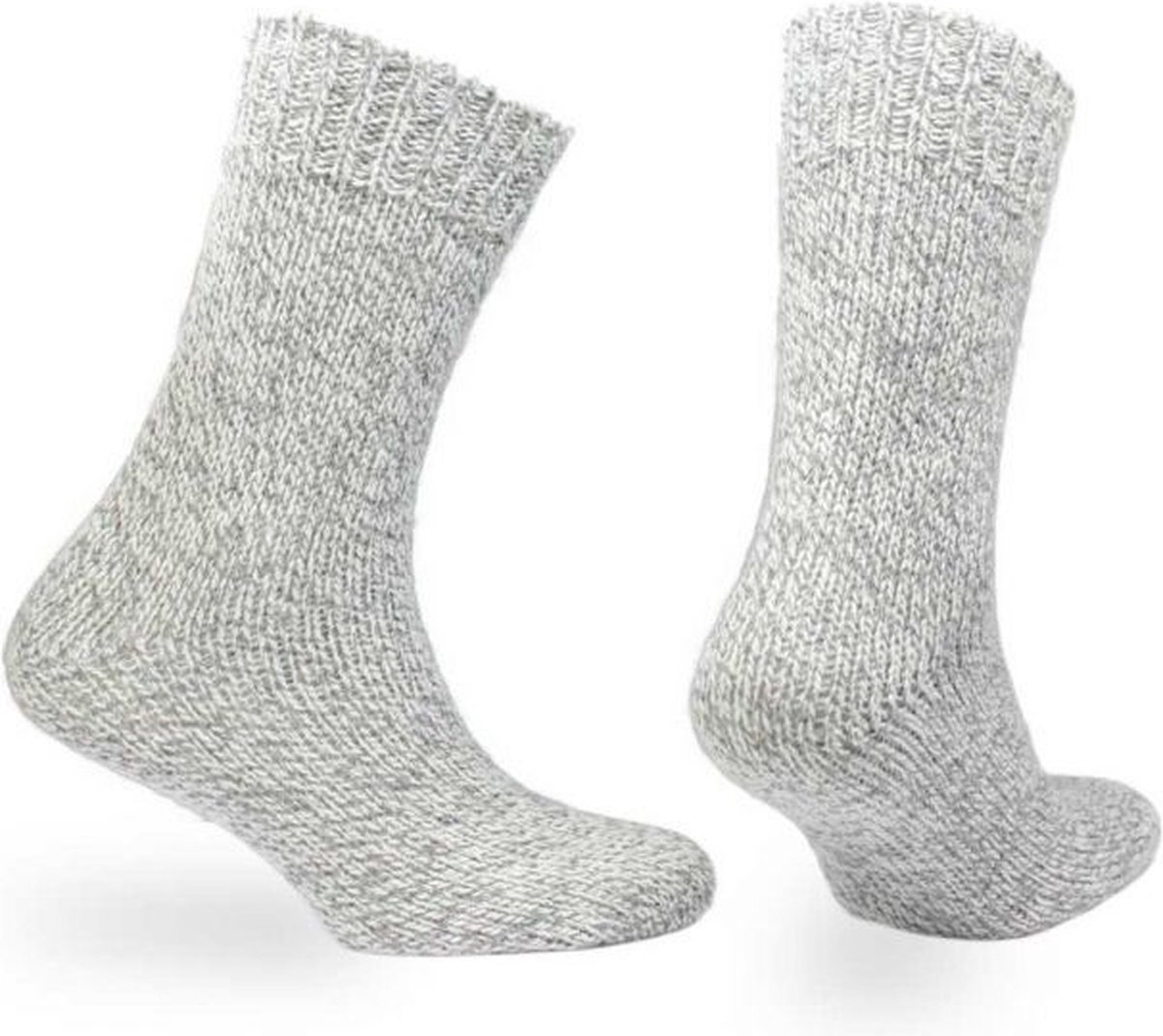 Norfolk - Noorse Klassieke Wollen Sokken - Dikke Zware Warme Sokken - 3 paar - Ragg - 43-46 - Grijs