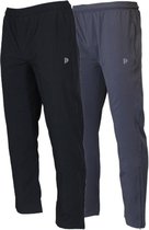 Lot de 2 pantalons d'entraînement stretch bidirectionnel Donnay - Sport Pants - Alex - Homme - Taille M - Zwart & Gris foncé
