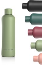 LARS NYSØM Roestvrijstalen drinkfles 'Bølge' 750ml - BPA-vrije geïsoleerde waterfles 0,75 Liter - Lekvrije thermosfles voor sport, outdoor, camping, kantoor - Sage