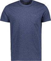 Haze & Finn T-shirt Tee Pocket Melange Ma17 0012 Dark Navy Mannen Maat - XL