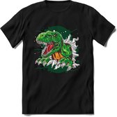 Dino Kinder T-Shirt Jongens / Meisjes  -  Leuk Dinosaurus Cadeau Shirt - grappige Spreuken, Zinnen en Teksten. Maat 134/140