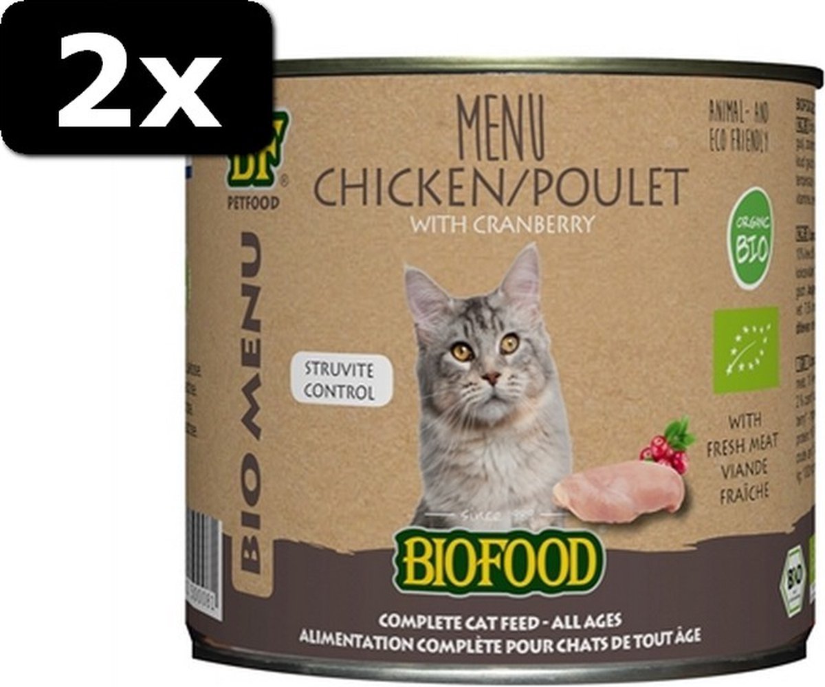 2x BIOFOOD ORGANIC KIP MENU 12X200GR