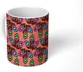 Mok - Koffiemok - Vlinder - Pauw - Veren - Abstract - Patronen - Mokken - 350 ML - Beker - Koffiemokken - Theemok