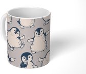 Mok - Koffiemok - Patronen - Pinguïn - IJs - Mokken - 350 ML - Beker - Koffiemokken - Theemok