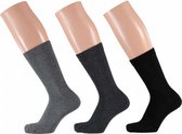 sokken Basic biologisch katoen grijs 3 paar maat 35-38