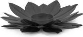 Waxinehouder lotus zwart