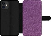 Bookcase Geschikt voor iPhone 11 telefoonhoesje - Glitter - Roze - Design - Abstract - Met vakjes - Wallet case met magneetsluiting