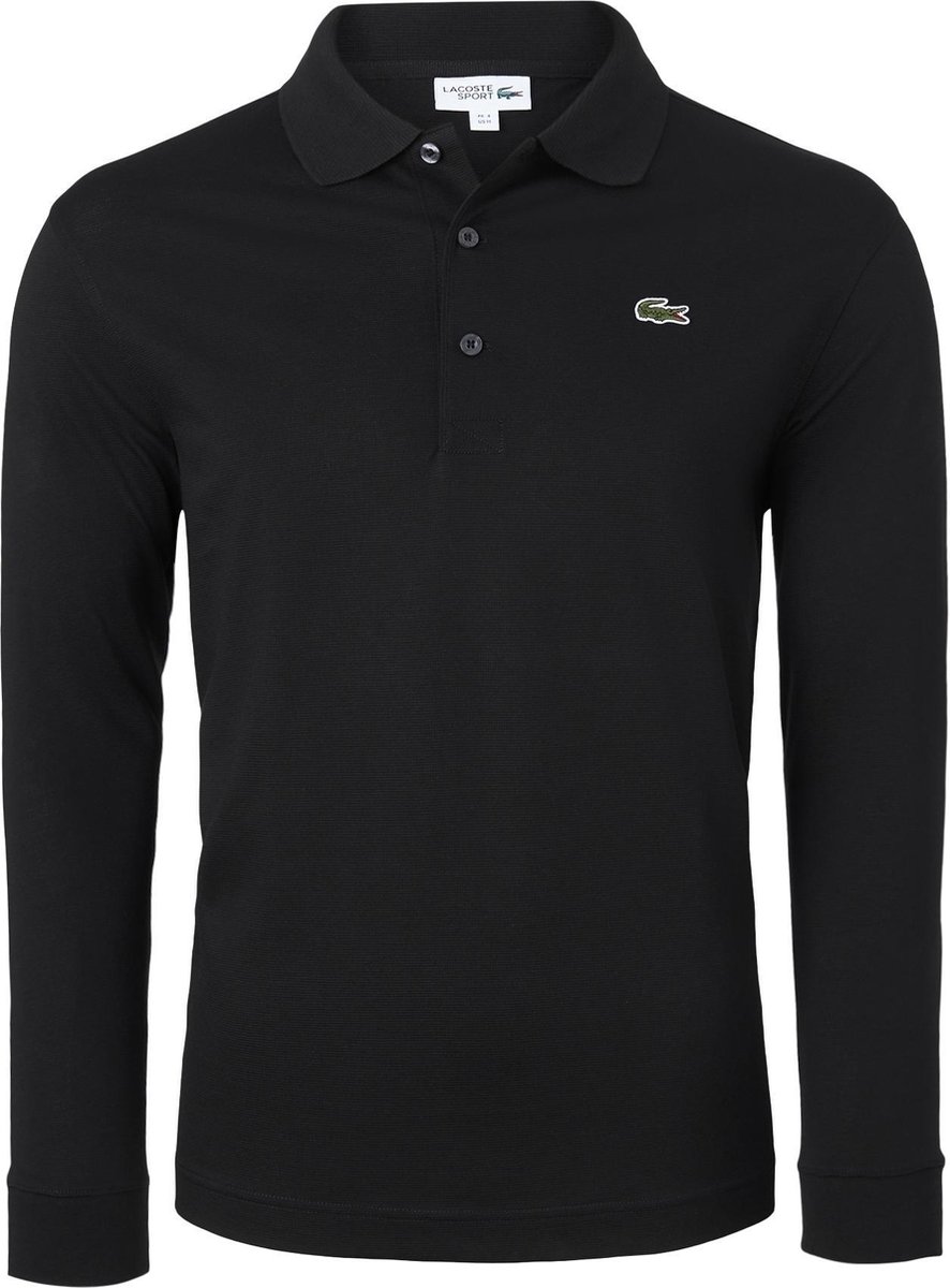 Lacoste Sport polo lange mouwen Regular Fit, zwart (ultra lightweight knit)  | bol.com