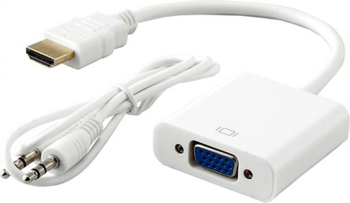 SBOX AD.HDMI-VGA+A video kabel adapter HDMI Type A (Standaard) VGA (D-Sub) + 3.5mm Wit