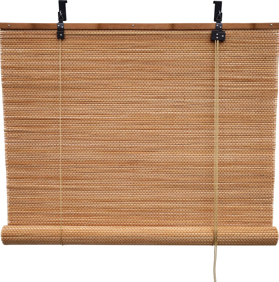 Bamboebaas® bamboe rolgordijn Luca - Bruin - 140x180 cm - Natuurlijke look - Zonwerend - Duurzaam bamboe - Lichtdoorlatend - Geschikt voor binnen en buiten - Eenvoudige montage