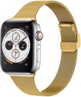 iMoshion Bandje Geschikt voor Apple Watch Bandje Series 1 / 2 / 3 / 4 / 5 / 6 / 7 / 8 / 9 / SE - 38 / 40 / 41 mm - iMoshion Milanees vouwband - goud