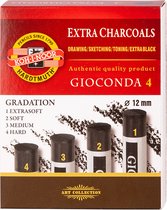 Koh-I-Noor - Gioconda - 4 gradaties - tekenhoutskool - 12 mm doorsnede