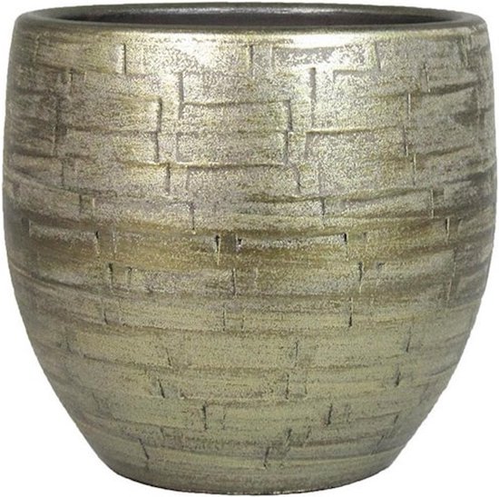 Bela Arte Plantenpot/bloempot - keramiek - goud glans - D18/H16 cm | bol.com