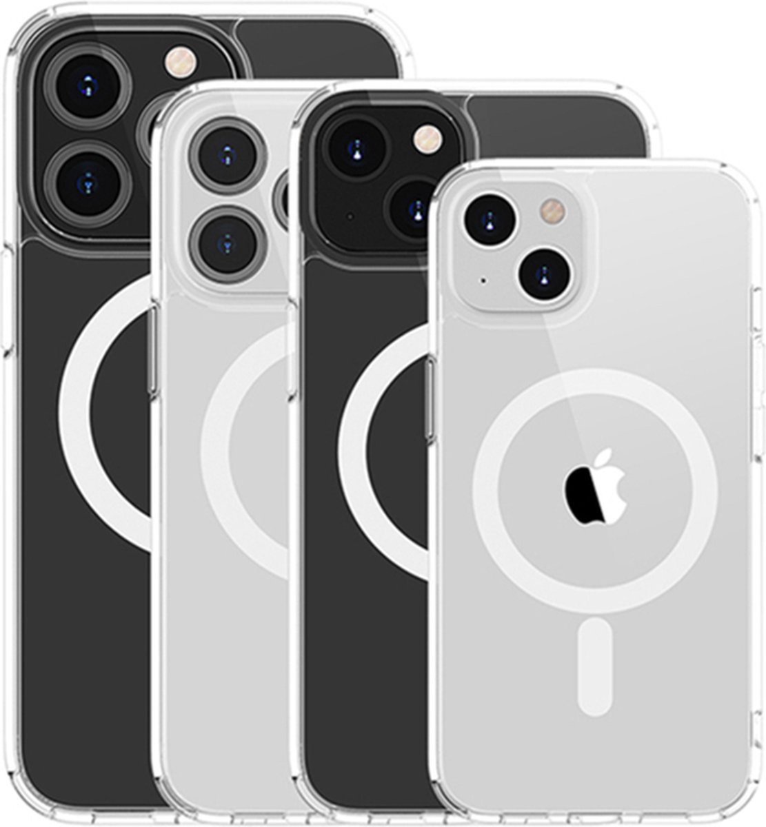 TrendyGoodz iPhone 13 magnetische ring hoesje met Screenprotector - Transparant - iPhone 13 ShockProof case - Bumper Case - Telefoon bescherming - iPhone Hoesje