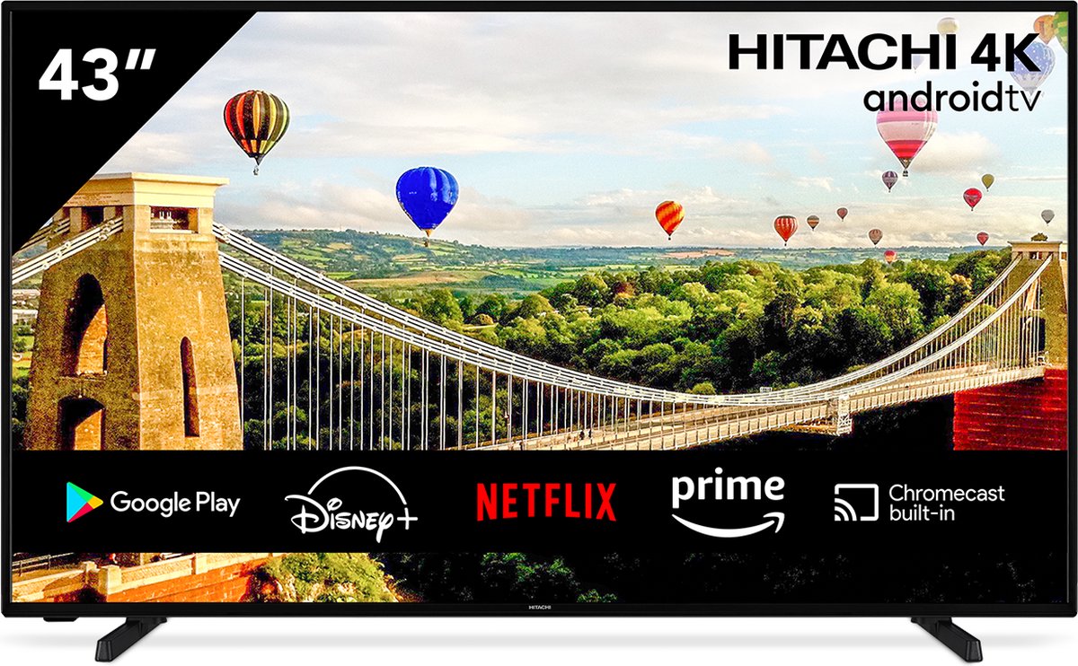 Hitachi 43HAK5450 - 43 pouces - 4K Ultra HD - Smart TV Android avec  Chromecast intégré... | bol