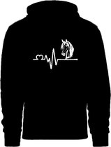 Grappige hoodie voor een paardenliefhebber - trui met capuchon - paard hartslag - heartbeat - horse - maat XL