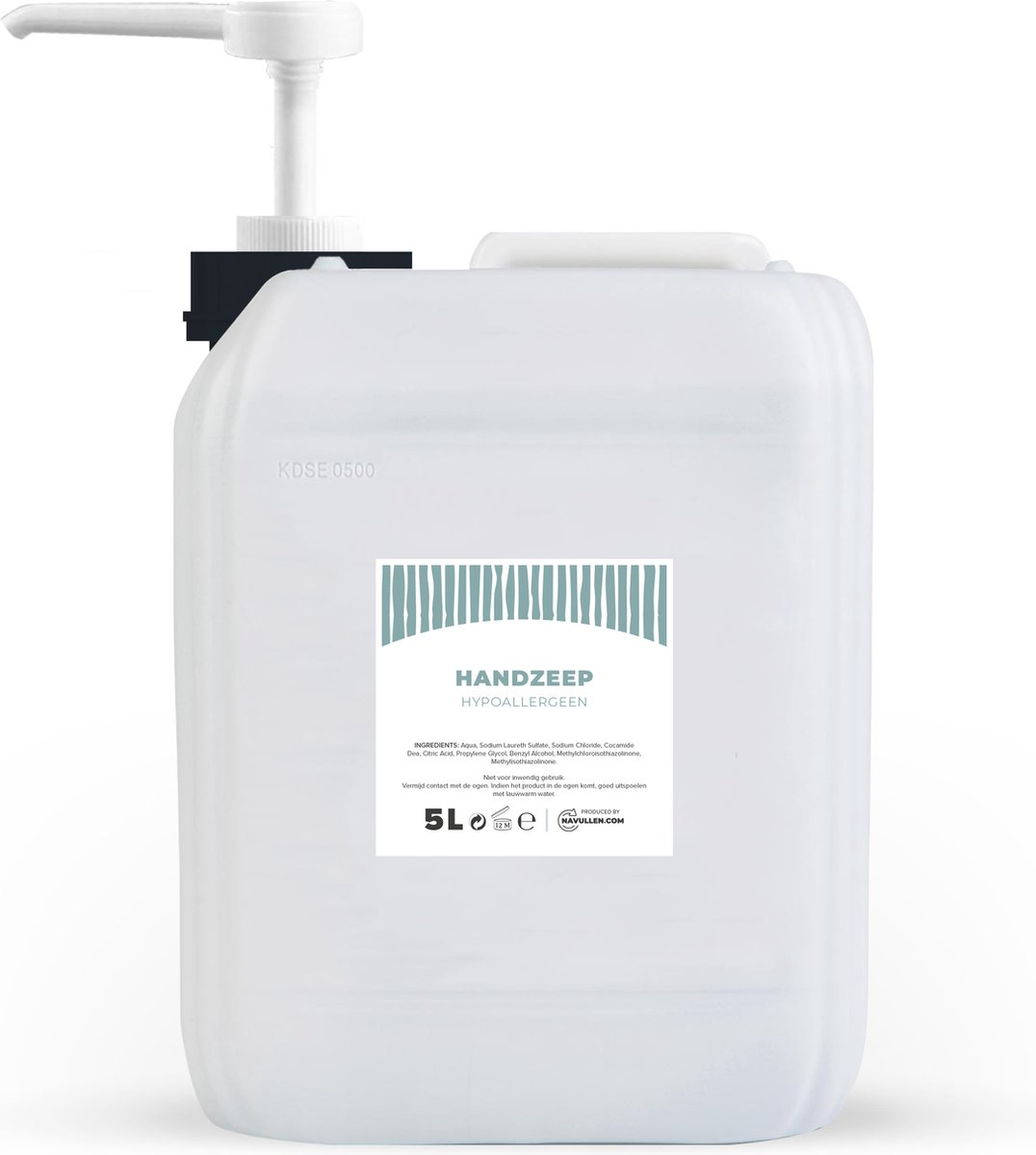 Handzeep - Hypoallergeen - 5 Liter - Jerrycan - Met pomp - Navulling - Navullen