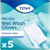 3x TENA Wet Wash Handschoen Zonder Parfum 5 stuks