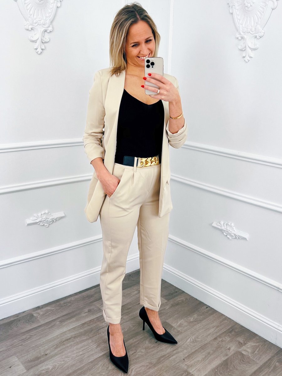 Plooi Blazer Beige