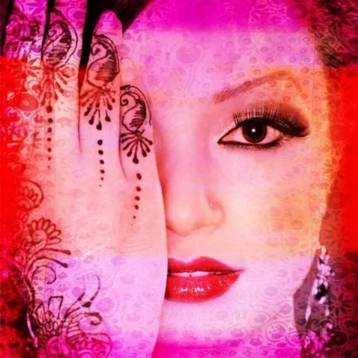 Safaary - Oosterse schilderij Beautiful mehndi Roze