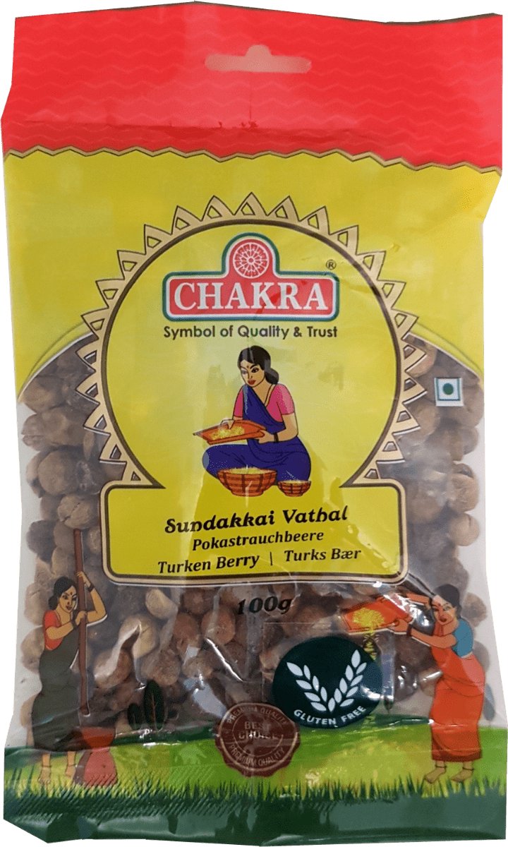 Goedkoopste Chakra - Gedroogde Nachtschade Bessen - Sundakkai Vathal - Glutenvrij - 3x 100 g