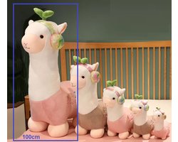 Alpaca knuffel - 100 cm - Roze - Pluche - Lama knuffel - 100cm Alpaca