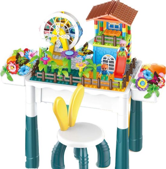JMKA speeltafel - speeltafel voor kinderen- Bouwtafel-Educatief-Speelgoed- Zandtafel- Activiteiten tafel- 4 IN 1 SPEELTAFEL - 154 DELIG - speeltafel - activiteiten tafel - kindertafel - zandtafel - watertafel speelgoed - bouwstenen - blokkentafel -