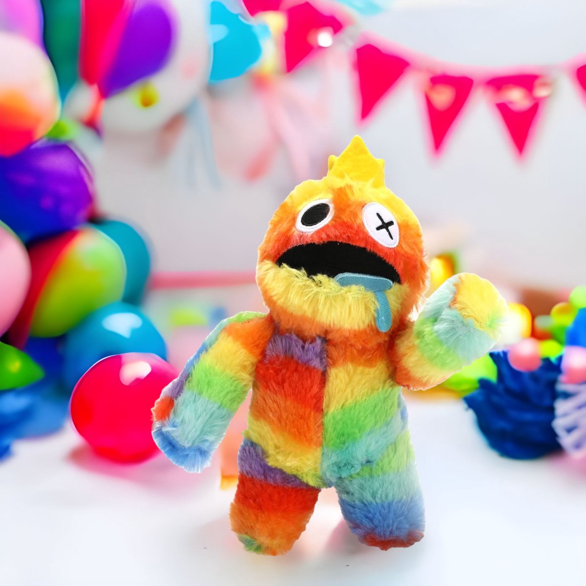 Peluche monstre Poppy Playtime Huggy Wuggy - Multicolore Arc en ciel 40 cm