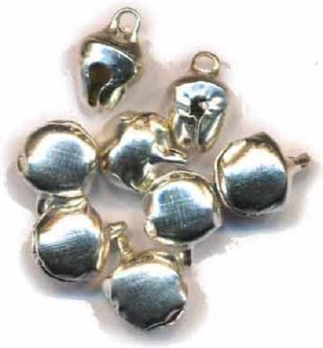 10 belletjes 10 mm - zilveren bellen mini - rinkelende bel - nikkel