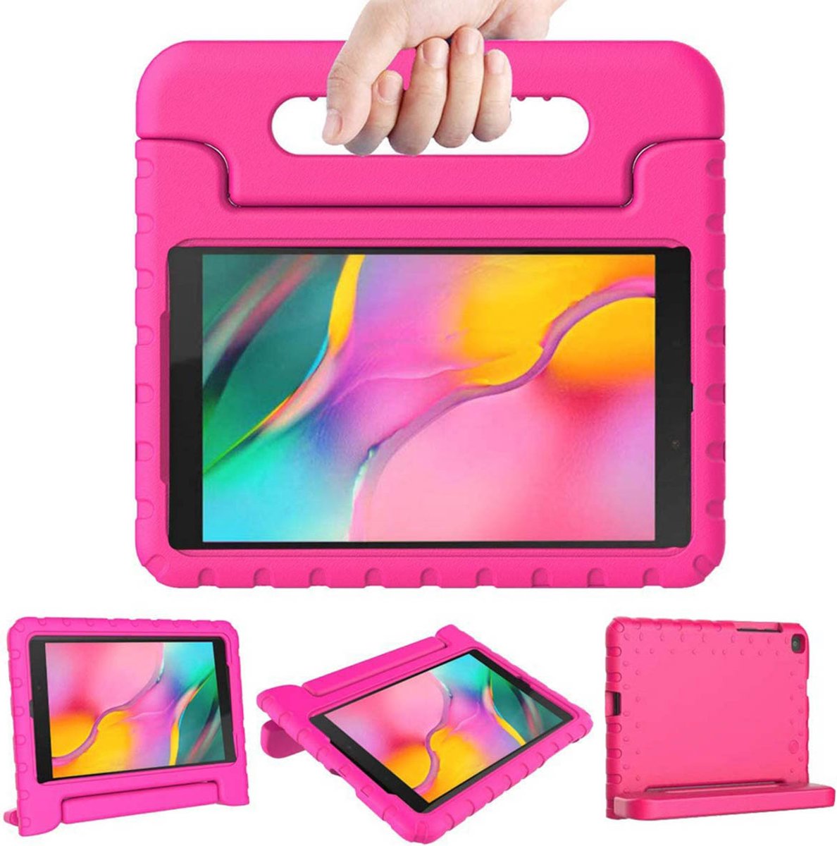 Samsung Galaxy Tab A 8.0 (2019) Hoes Kinderen - iMoshion Kidsproof Backcover met handvat - Roze