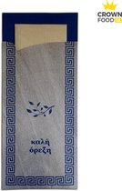 Sac à couverts bleu grec avec serviette 600 pcs - Crown Food XL®