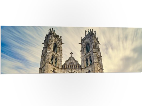 WallClassics - Panneau de mousse PVC - Cathédrale Basilique du Sacré-Cœur dans le New Jersey - 120x40 cm Photo sur panneau de mousse PVC