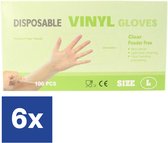 Vinyl Handschoenen Poedervrij Large - 6 x 100 stuks