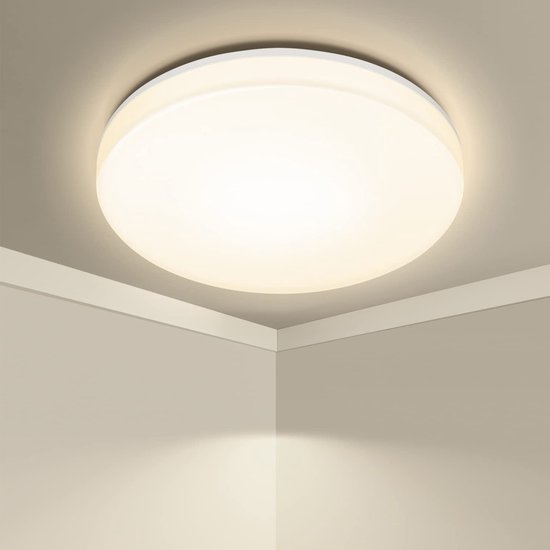 Aigostar 10I1Q - Plafonnier LED - Plafonniers - φ28cm - IP54 - lampe salle de bain blanche - 2800LM - 4000K - 24W - Wit