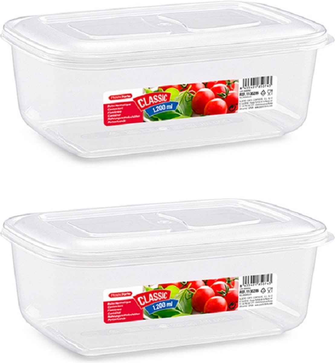 PlasticForte Vershoudbakje vriezer en magnetron - 10x - 1,2L - kunststof