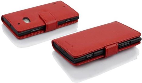 Étui Cadorabo pour Nokia Lumia 929 / 930 en INFERNO RED - Étui de protection avec fermeture magnétique et 3 emplacements pour cartes Book Case Cover Etui