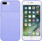 Cadorabo Hoesje geschikt voor Apple iPhone 7 PLUS / 7S PLUS / 8 PLUS in Bonbon Paars - Beschermhoes van flexibel TPU-silicone Case Cover en met camerabescherming