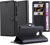 Cadorabo Hoesje geschikt voor HTC ONE M9 PLUS / ONE ME in PHANTOM ZWART - Beschermhoes met magnetische sluiting, standfunctie en kaartvakje Book Case Cover Etui