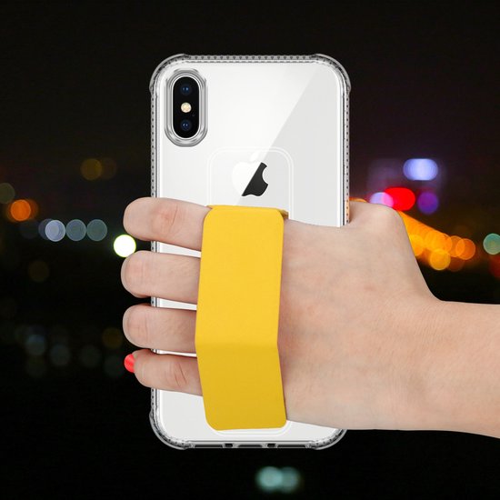 Coque Cadorabo pour Apple iPhone X / XS en JAUNE - Coque de protection en silicone TPU flexible Cover Case avec support et fonction support