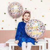 Partydeco - Folieballon Happy Birthday Flowers