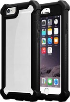 Cadorabo Hoesje geschikt voor Apple iPhone 6 / 6S in ALDER ZWART - 2-in-1 beschermhoes met TPU siliconen rand en acrylglas achterkant
