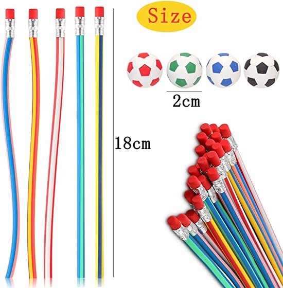 Set De 80 Piezas Para Bolsas De Fiesta – 40 Lápices Flexibles Y 40 Gomas Emoji, Coloridos Y Divertidos, Ideales Para Regalos Y Cumpleaños